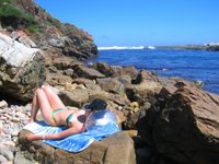 Girls tanning