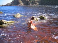 Nena and Lauren getting wet