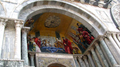 Mosaics on the front of the Basillica